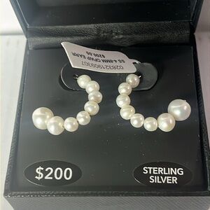 Pearl Sterling Silver Earrings NIB